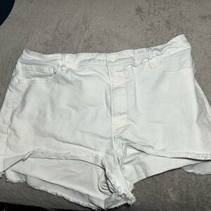 Good American White Denim Shorts
